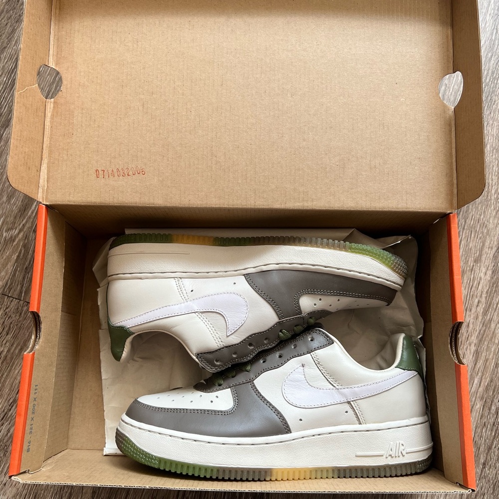 Wmns Air Force 1 Low Birch/Venice-Olive Grey-Palm Green 310268 25 Size 7.5 NEW